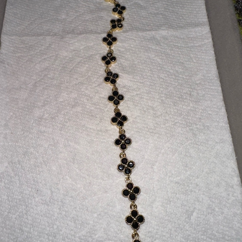 Elegant black Moissanite Diamond gold-plated 925 brecelet